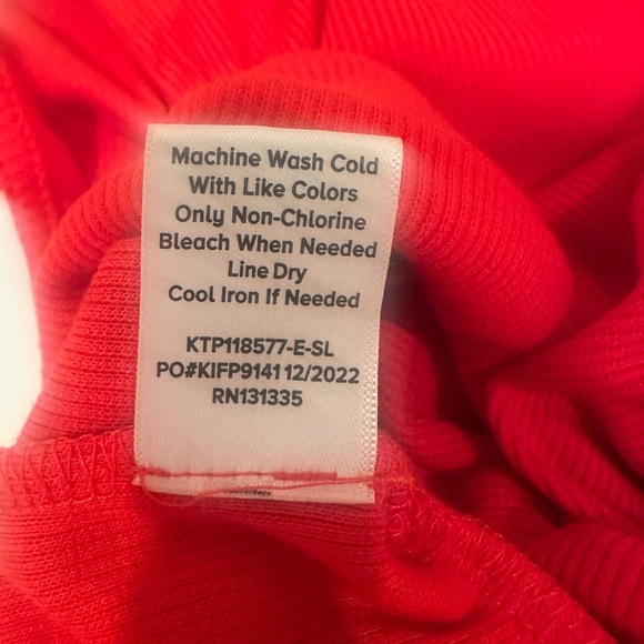 Evereve Vibrant Red Ribbed Top Mock Neck Sleeveless Holiday Festive Sz S - Picture 7 of 7